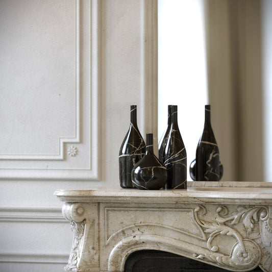 Rosa Nero Marquina Marble Wine Bottle