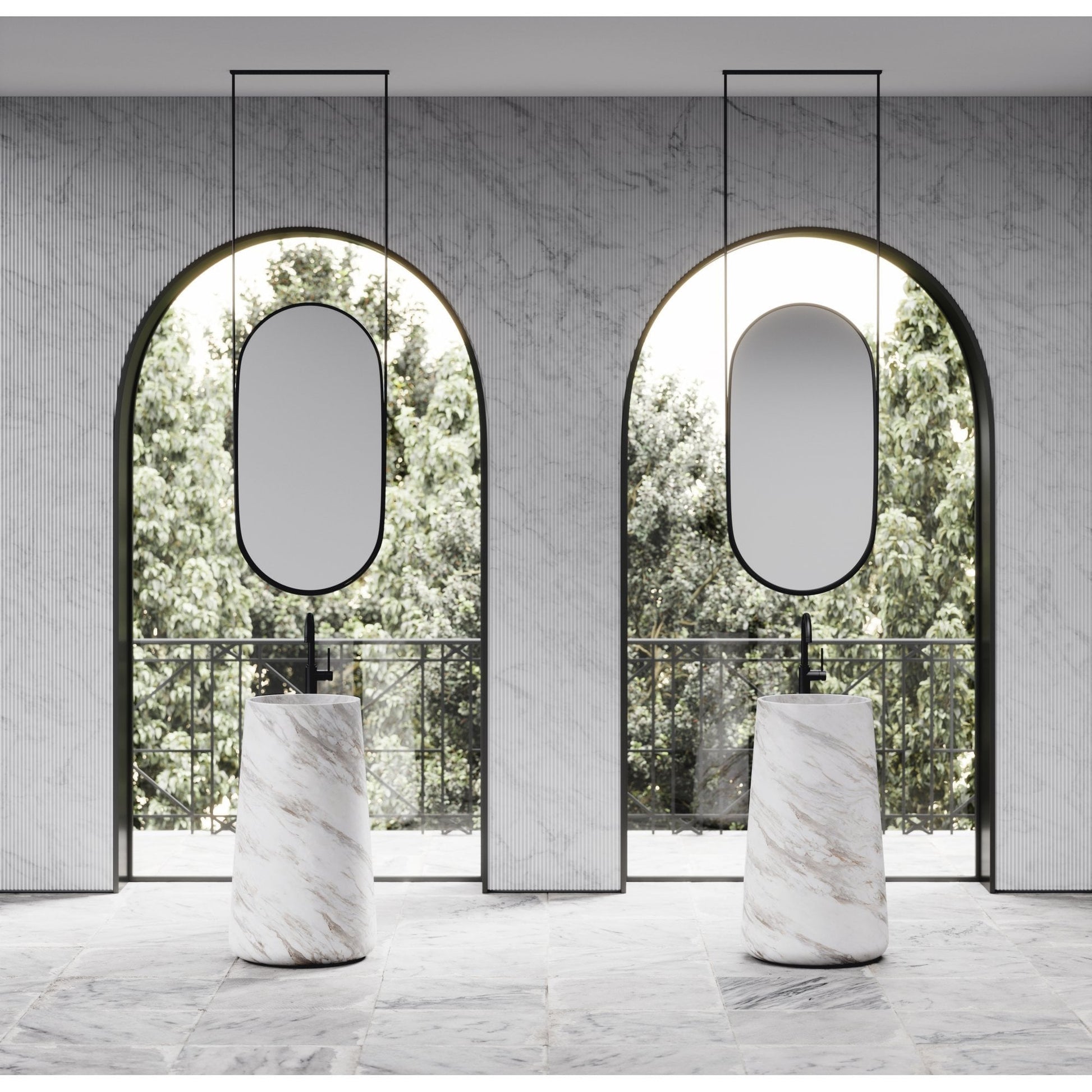 Rossi Volakas Marble Pedestal Basin 500mm