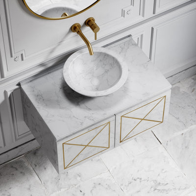 Sala Carrara Marble Countertop Basin 400mm