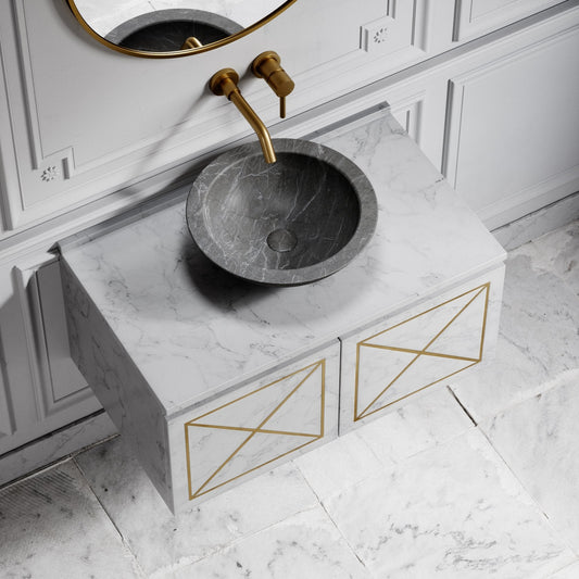 Sala Pietra Grey Marble Countertop Basin 400mm