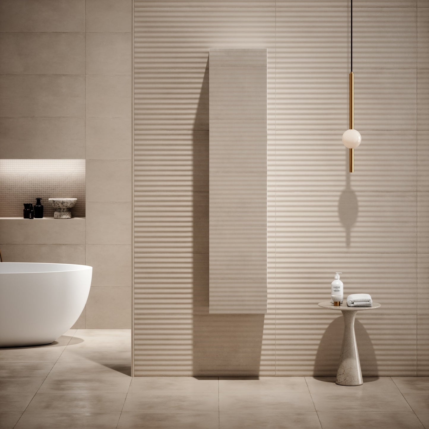 Sense Matte White Bathroom Storage Cabinet with Mirror