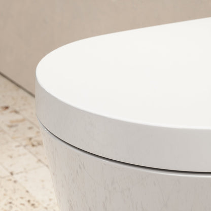 Senza Back To Wall Rimless Toilet with Concealed Cistern and Brushed Gold Flush Plate