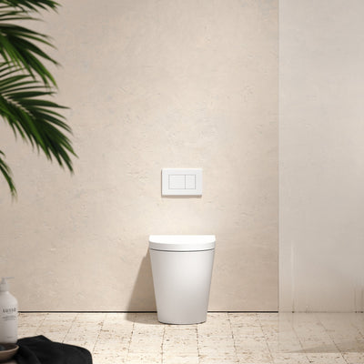Senza Back To Wall Rimless Toilet with Concealed Cistern and Matte White Flush Plate
