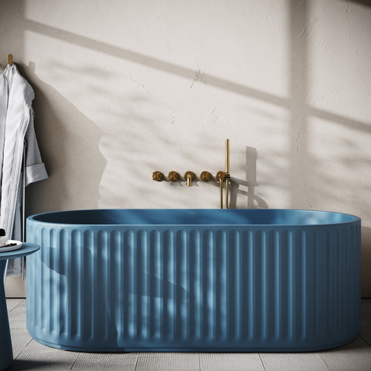 Sereno Azure Concrete Freestanding Bath 1680mm