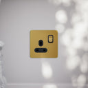 SlimTech Collection Brushed Gold 1 Gang 13A Socket