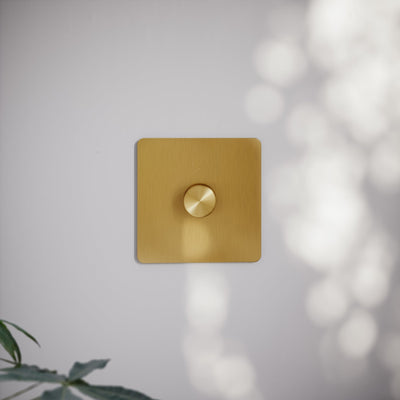 SlimTech Collection Brushed Gold 1 Gang 2 Way Dimmer Switch