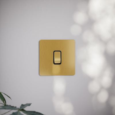 SlimTech Collection Brushed Gold 1 Gang 2 Way Switch