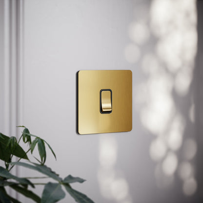 SlimTech Collection Brushed Gold 1 Gang 2 Way Switch