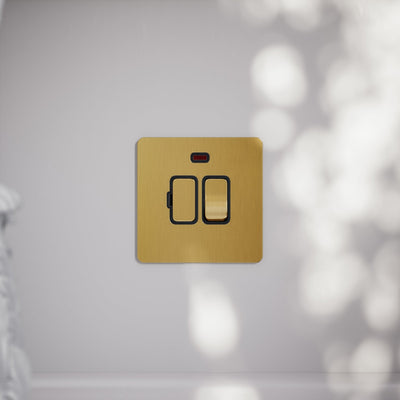 SlimTech Collection Brushed Gold 13A Fused Spur