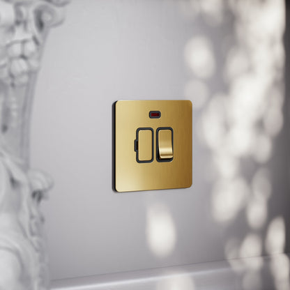 SlimTech Collection Brushed Gold 13A Fused Spur