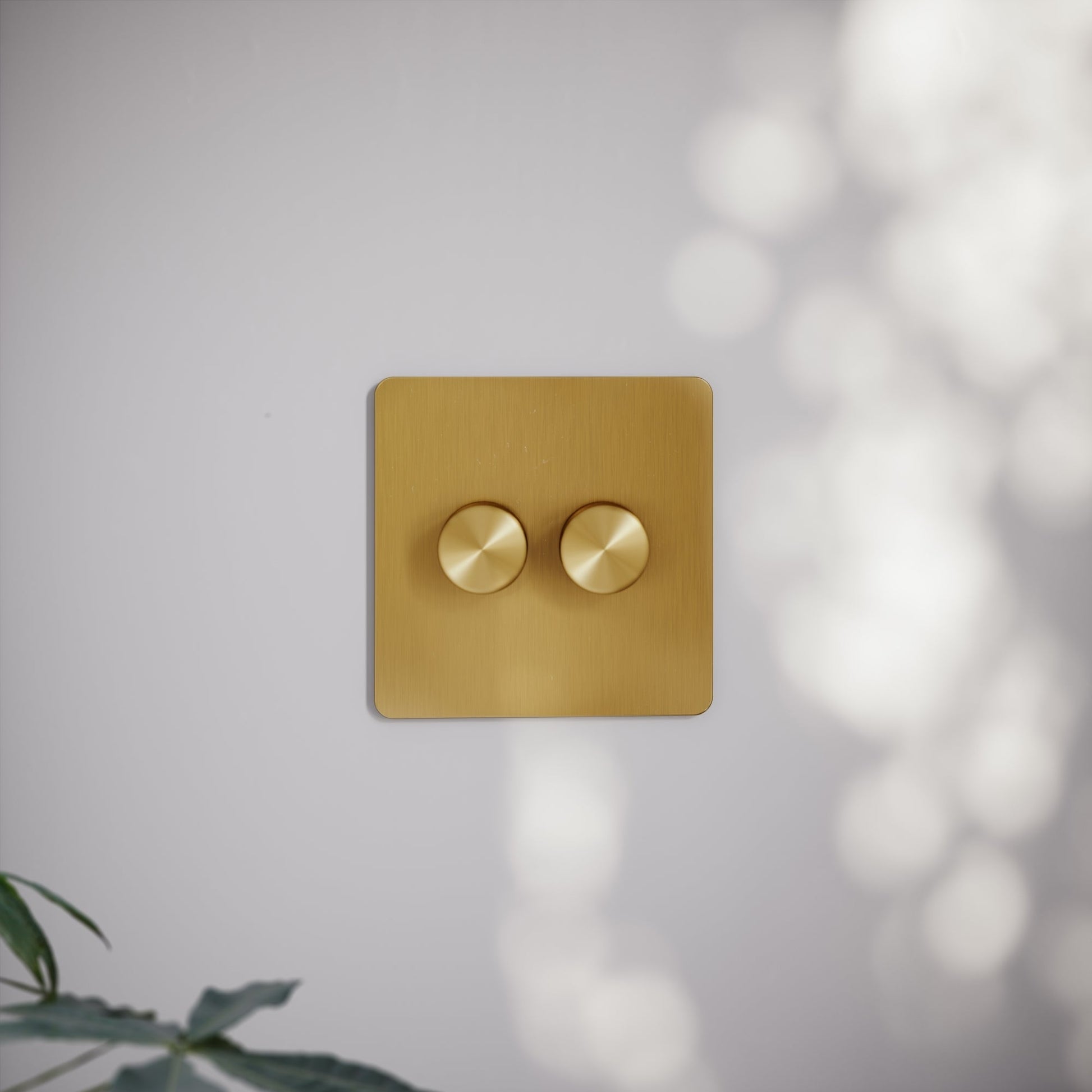 SlimTech Collection Brushed Gold 2 Gang 2 Way Dimmer Switch