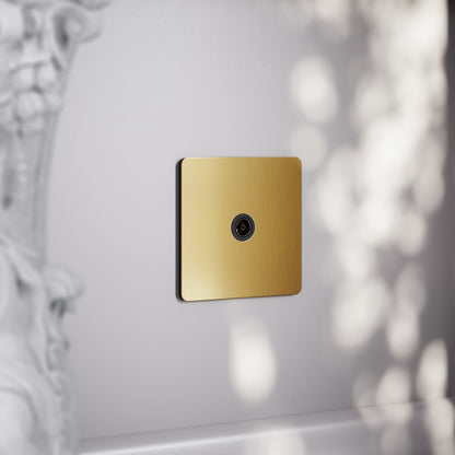 SlimTech Collection Brushed Gold TV Aerial Socket