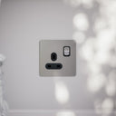 SlimTech Collection Brushed Stainless 1 Gang 13A Socket