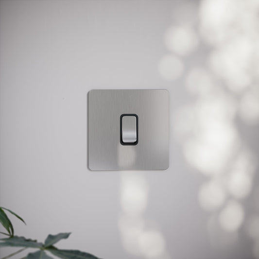 SlimTech Collection Brushed Stainless 1 Gang 2 Way Switch