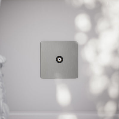 SlimTech Collection Brushed Stainless Satellite Socket