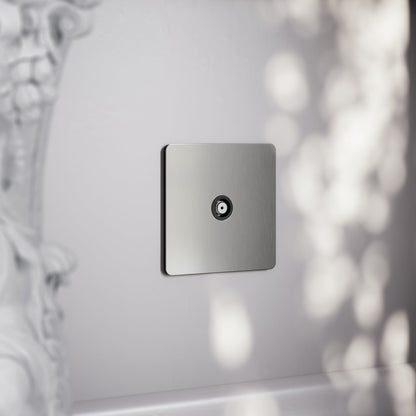 SlimTech Collection Brushed Stainless Satellite Socket