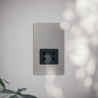 SlimTech Collection Brushed Stainless Shaver Socket