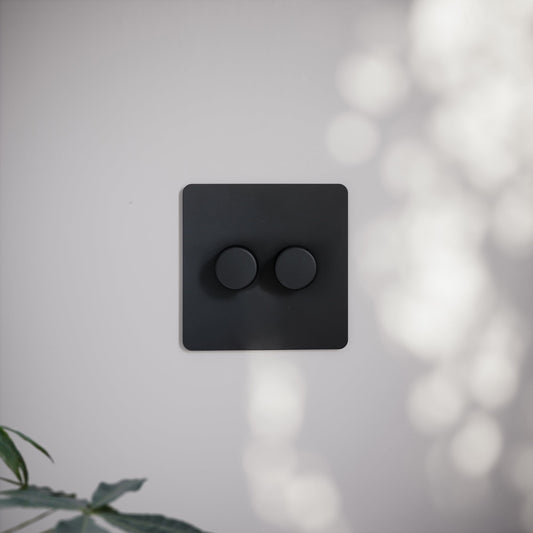 SlimTech Collection Matte Black 2 Gang 2 Way Dimmer Switch