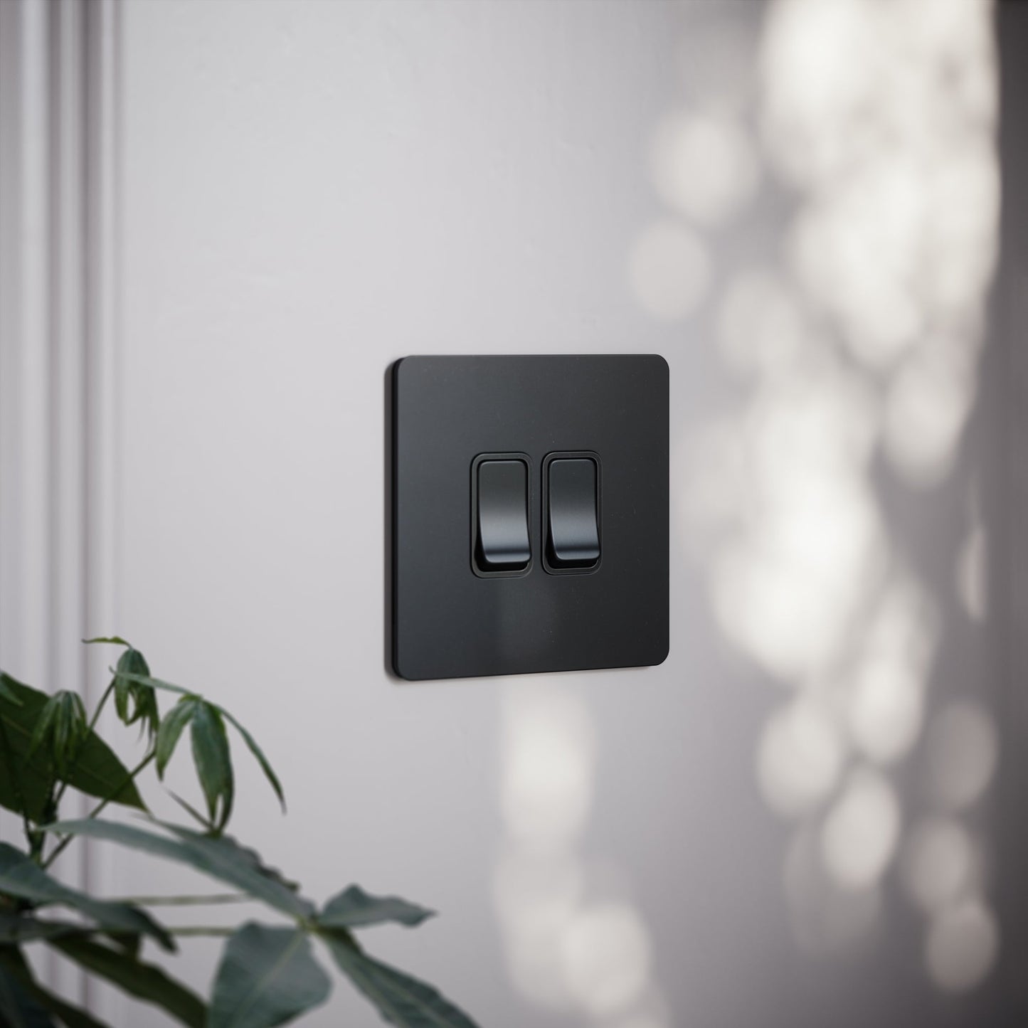 SlimTech Collection Matte Black 2 Gang 2 Way Switch