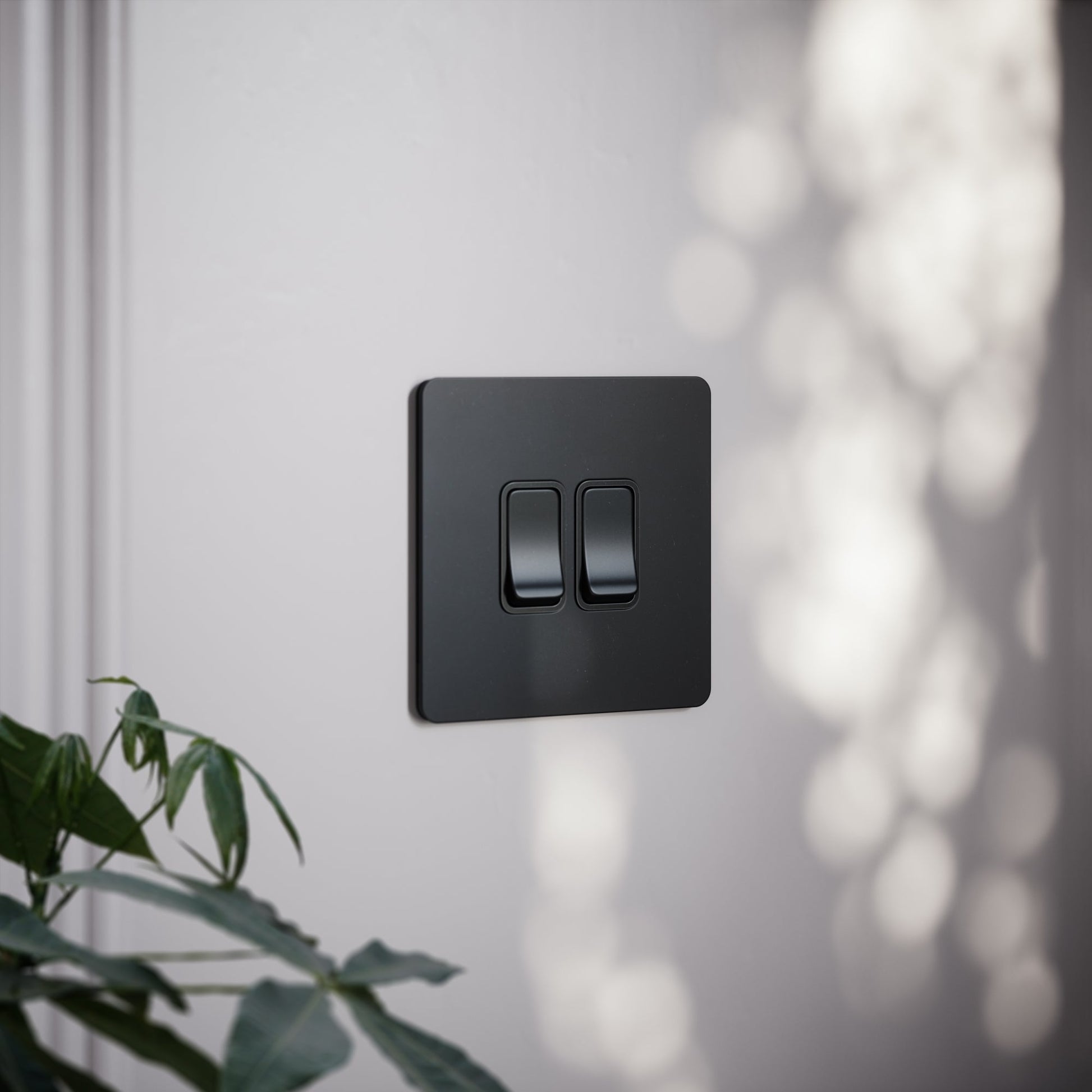 SlimTech Collection Matte Black 2 Gang 2 Way Switch