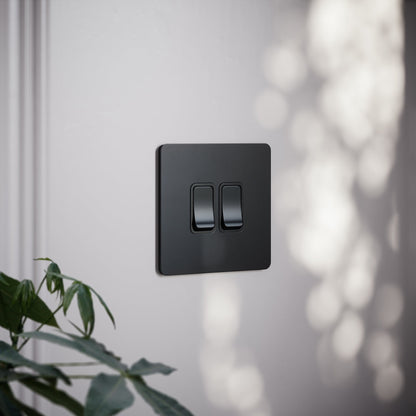 SlimTech Collection Matte Black 2 Gang 2 Way Switch