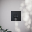 SlimTech Collection Matte Black 2 Gang 2 Way Switch