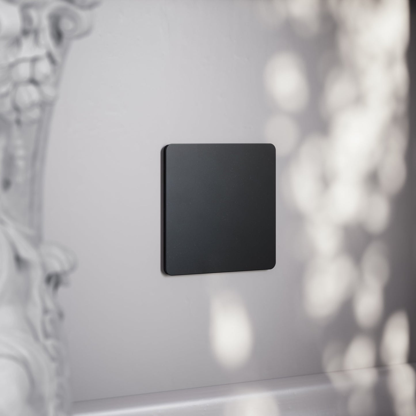 SlimTech Collection Matte Black Single Blank Plate
