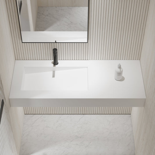 Slope Wall Hung Stone Basin 1200mm (Left)