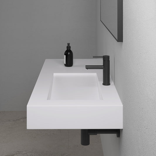 Slope Wall Hung Stone Basin 1200mm (Right)