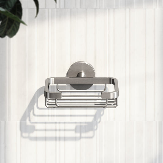 Small Brushed Stainless Shower Basket