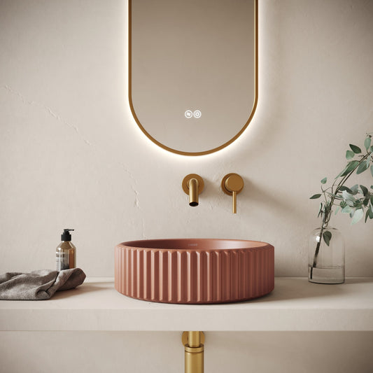 Solco Terracotta Concrete Countertop Basin 400mm