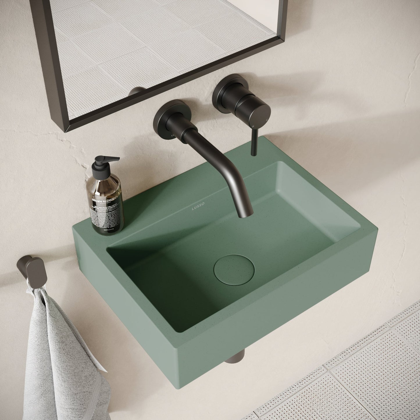Sostanza Seafoam Concrete Wall Hung Basin 400mm