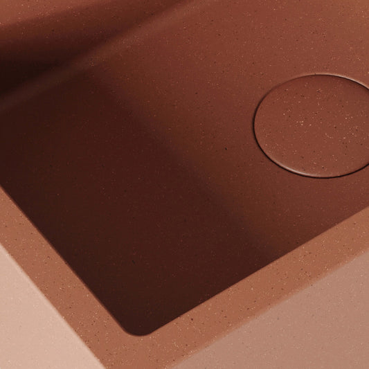 Sostanza Terracotta Concrete Wall Hung Basin 400mm