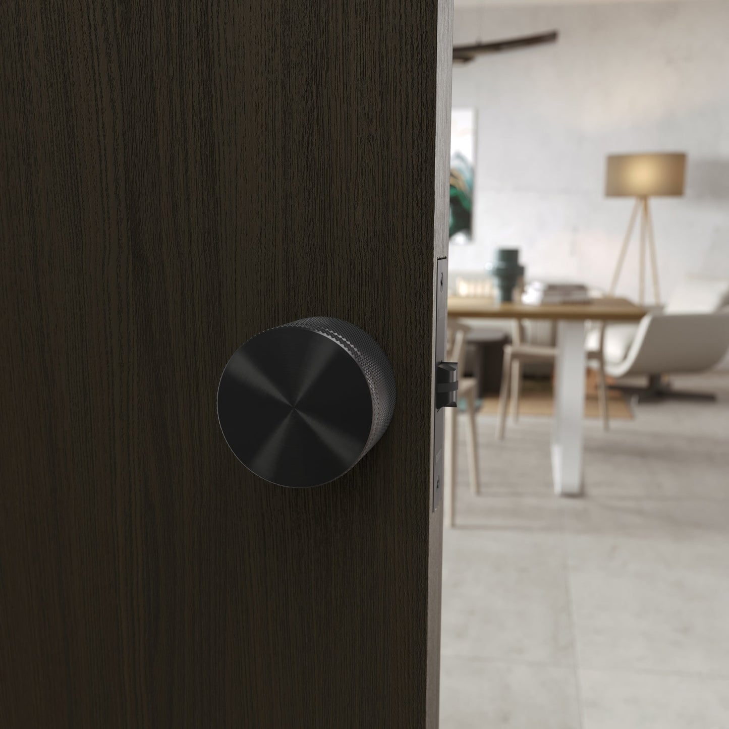 Spectre Knurled Brushed Black Internal Door Handle
