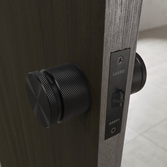 Spectre Knurled Privacy Brushed Black Internal Door Handle