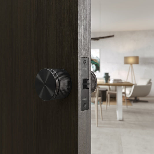 Spectre Knurled Privacy Brushed Black Internal Door Handle