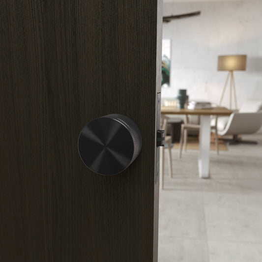 Spectre Knurled Privacy Brushed Black Internal Door Handle