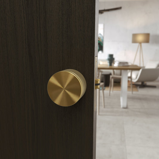 Spectre Knurled Privacy Brushed Gold Internal Door Handle