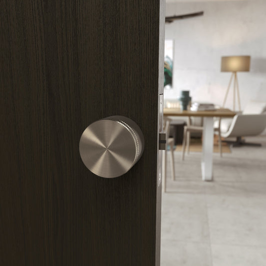 Spectre Knurled Privacy Brushed Nickel Internal Door Handle