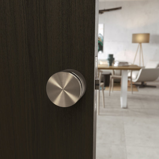 Spectre Knurled Privacy Brushed Nickel Internal Door Handle