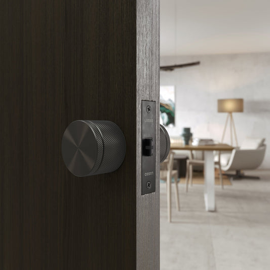 Spectre Knurled Privacy Gunmetal Internal Door Handle