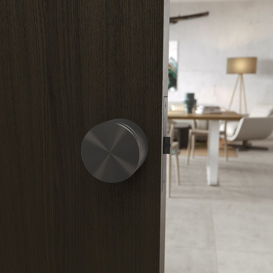 Spectre Knurled Privacy Gunmetal Internal Door Handle