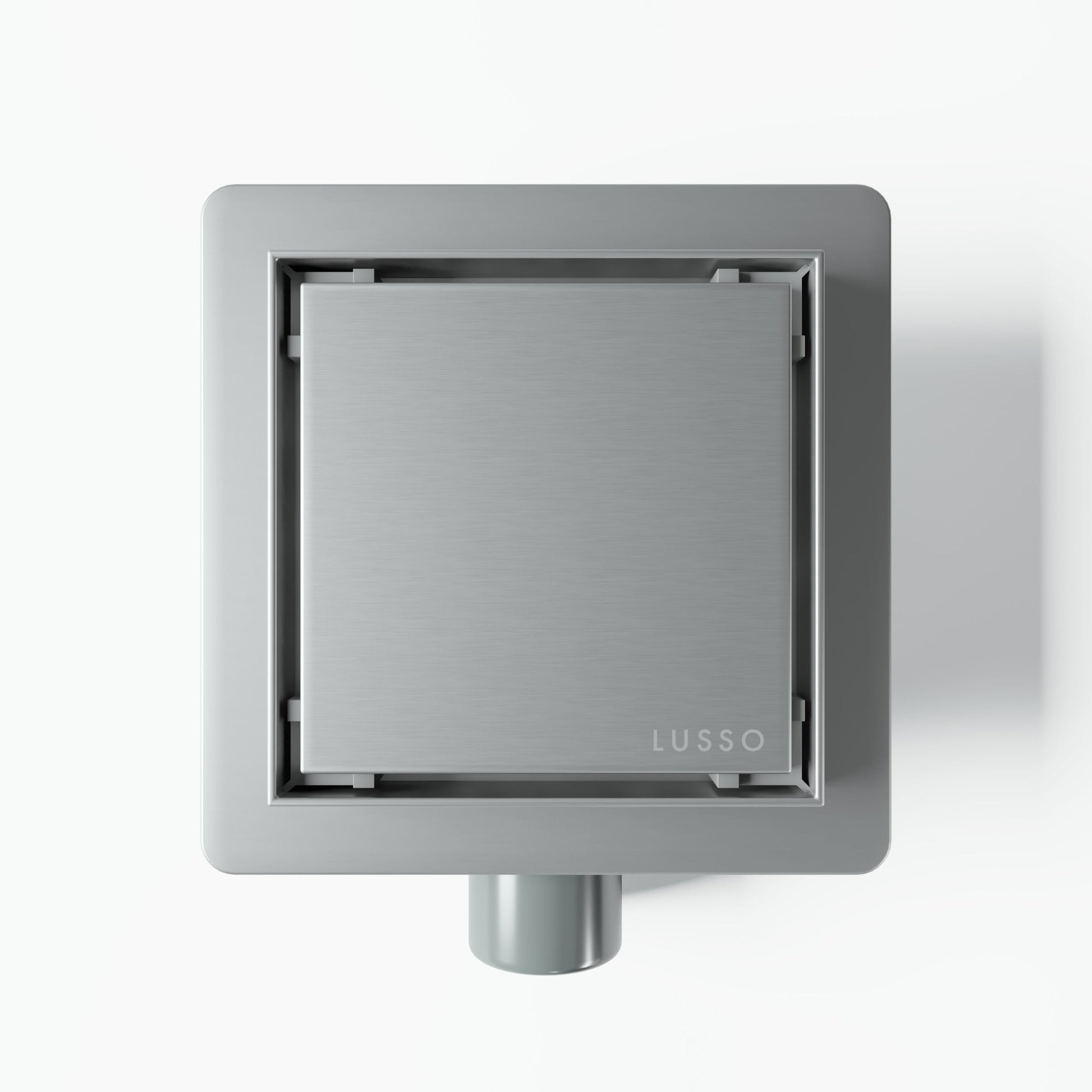 Square Brushed Stainless Tileable Wet Room Waste Kit