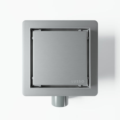 Square Brushed Stainless Tileable Wet Room Waste Kit