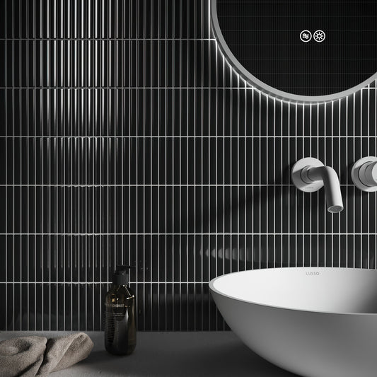 Stick Mosaic Onyx Shadow Black Glazed Porcelain Wall Tile