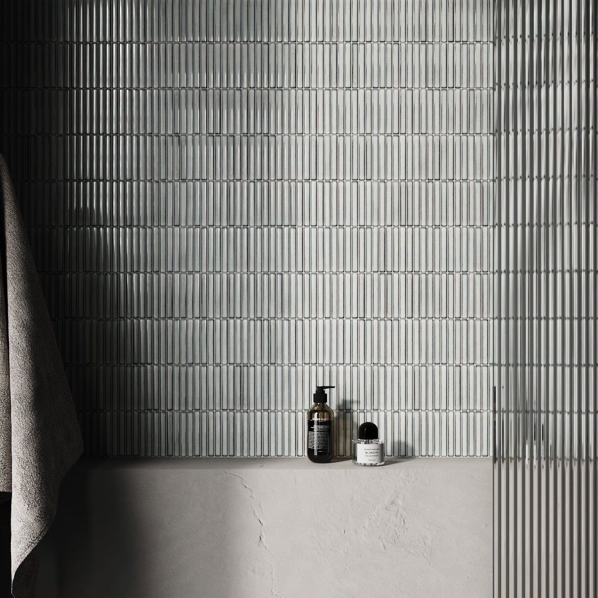 Stick Mosaic Silver Mist Grey Glazed Porcelain Wall Tile