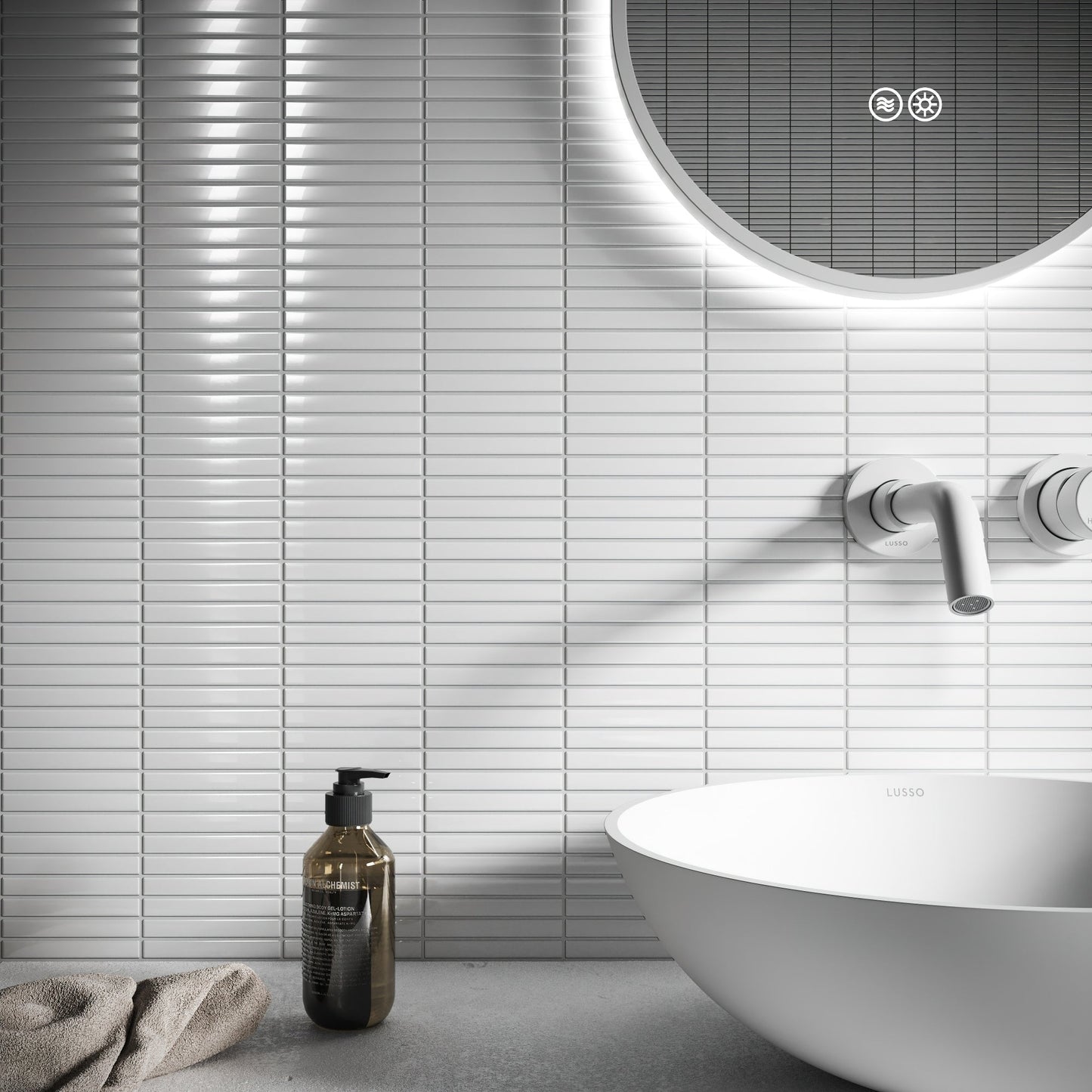 Stick Mosaic Snow Pearl White Glazed Porcelain Wall Tile