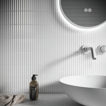 Stick Mosaic Snow Pearl White Glazed Porcelain Wall Tile