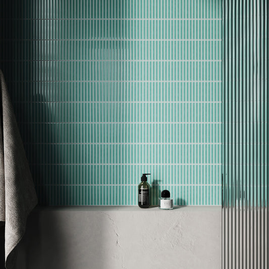 Stick Mosaic Tiffany Blue Glazed Porcelain Wall Tile