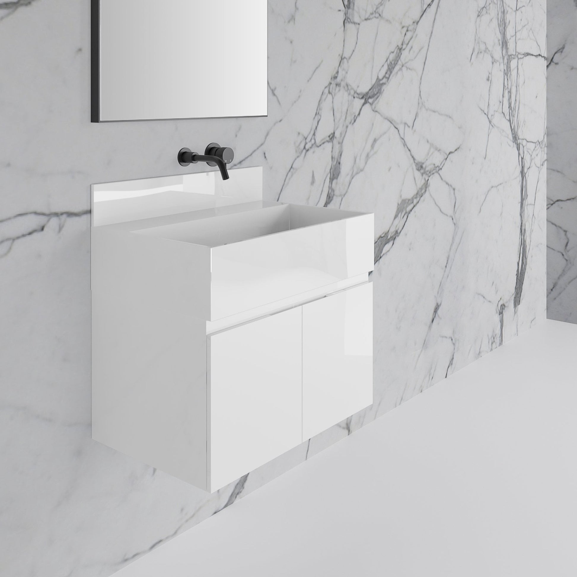 Stone Polished White Upstand Splashback 400mm